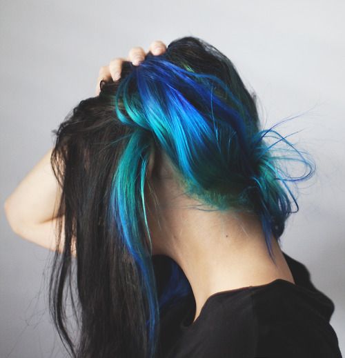 Black Hair With Blue 