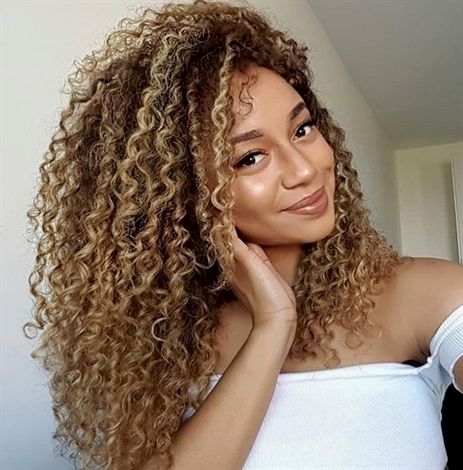 Curly Hair Dyed Blonde