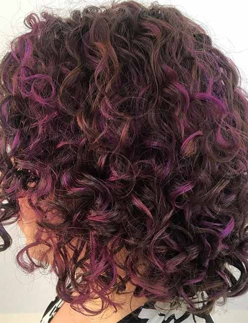 Curly Hair Dyed Purple