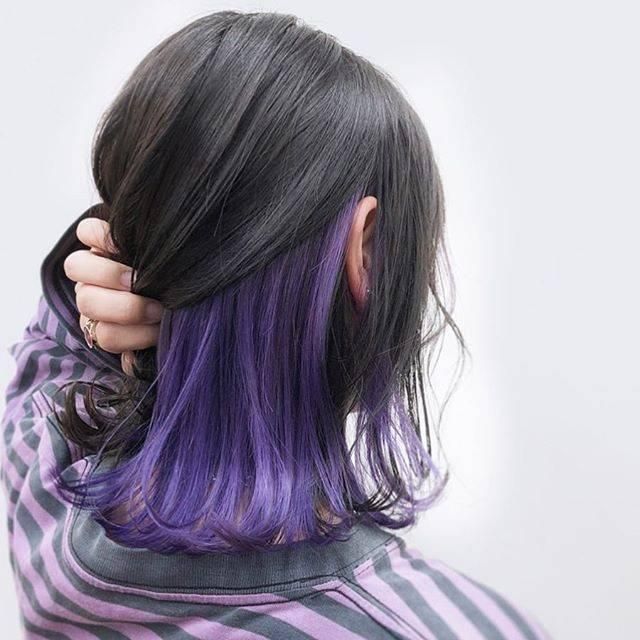 Hair Dyed Purple Underneath