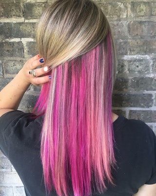 Pink Hair Underneath Blonde