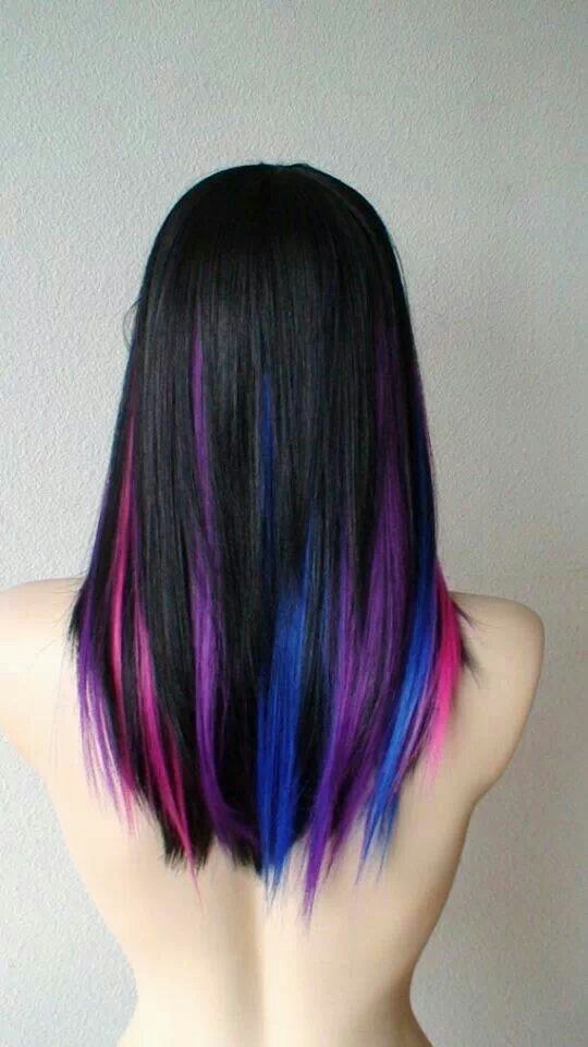 Pink Purple And Blue Hair