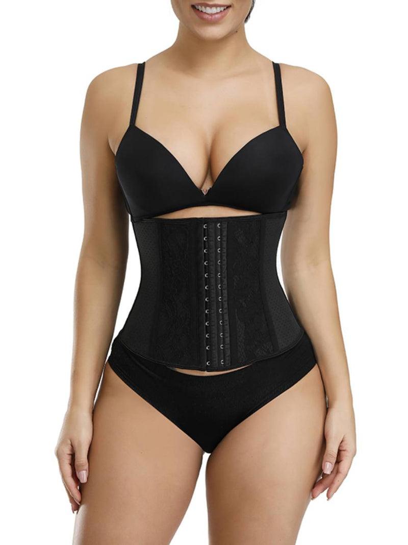 Black 9 Steel Bones Latex Waist Trainer Large Size Correct Posture