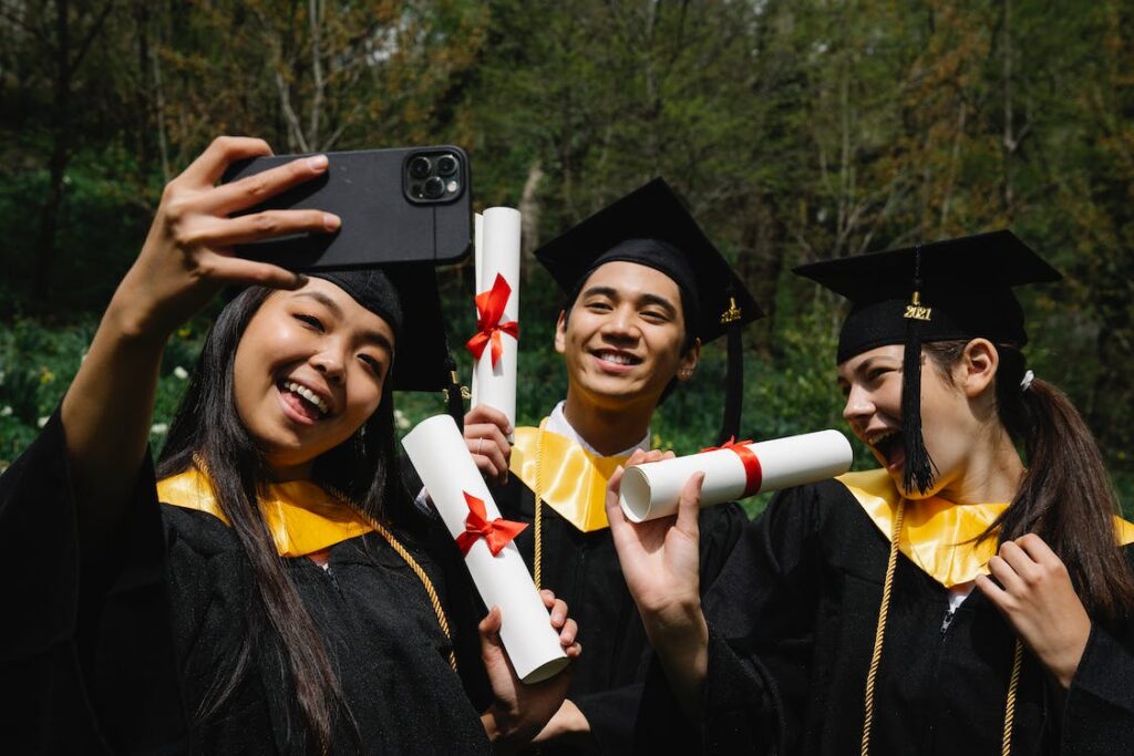 Free Students Taking Selfie During Graduation Stock Photo